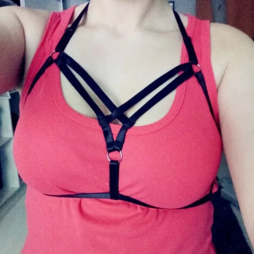 Sexy Lingerie Garter Strappy Cage Bra